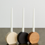Circular Natural Wood Taper Candle Holder