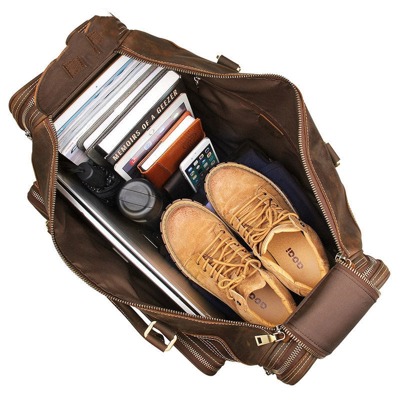 Sac de voyage en cuir Crazy Horse premium