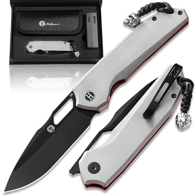 Sentinel Adventure Folding Knife Gift Set - Black Blade with G10 Handle - Korvel