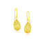 Pendientes de gota de oro amarillo de 14k con textura de panal