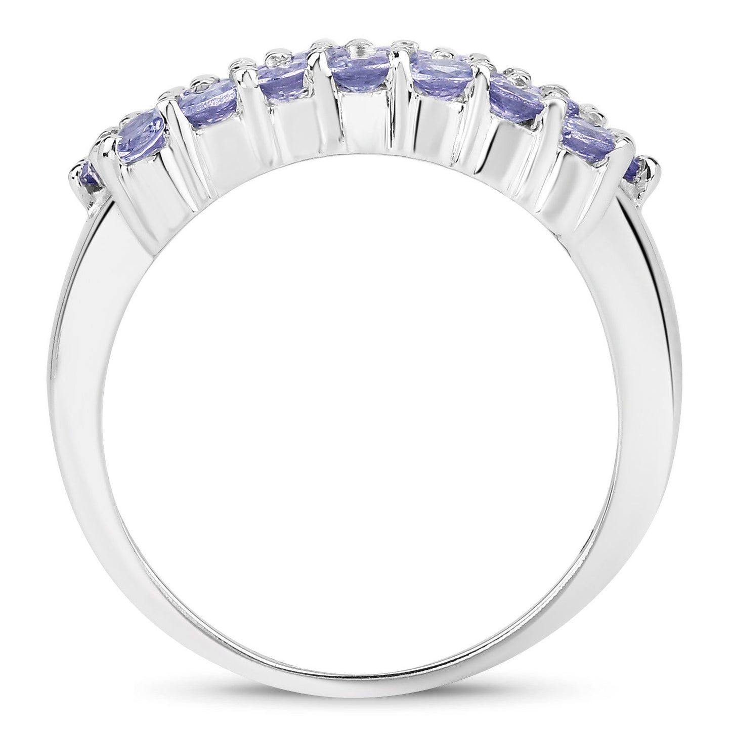 Bague en argent sterling .925 avec tanzanite véritable de 1,54 carat