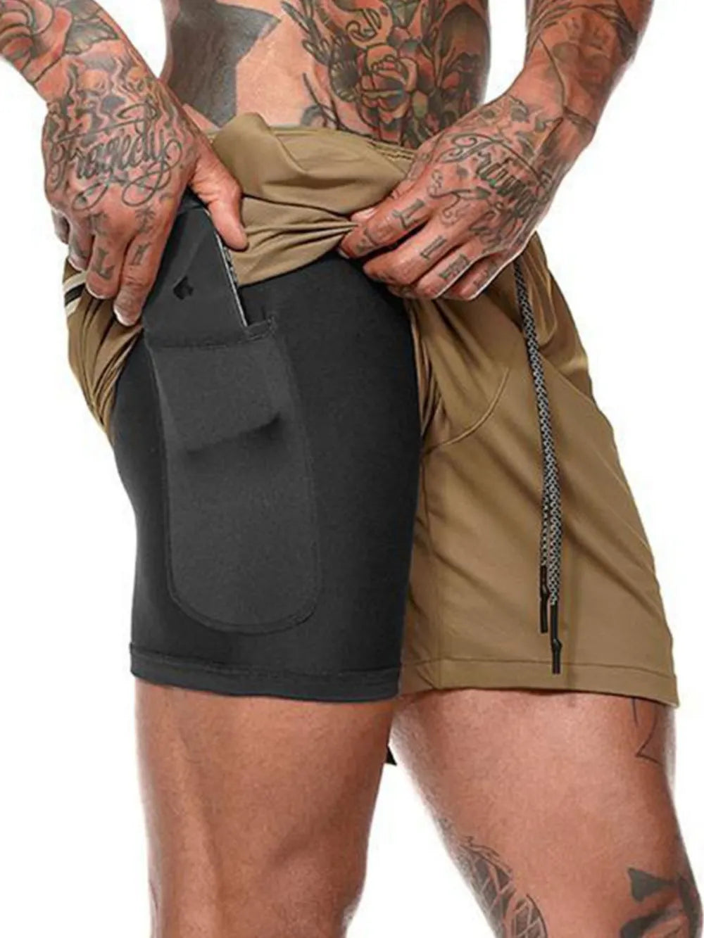 Pantalones Cortos Activos de Talla Grande para Hombre con Cintura Ajustable