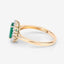 Bague de fiançailles en or jaune 14K avec émeraude zambienne de 1,34 carat et diamants