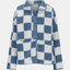 Chaqueta de Teddy de Manga Larga con Botones y Diseño a Cuadros Elegante