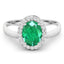 1.87 Carat Zambian Emerald & Diamond 14K White Gold Engagement Ring