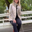 Chaqueta de algodón con cuello alzado para mujer con bolsillos de invierno