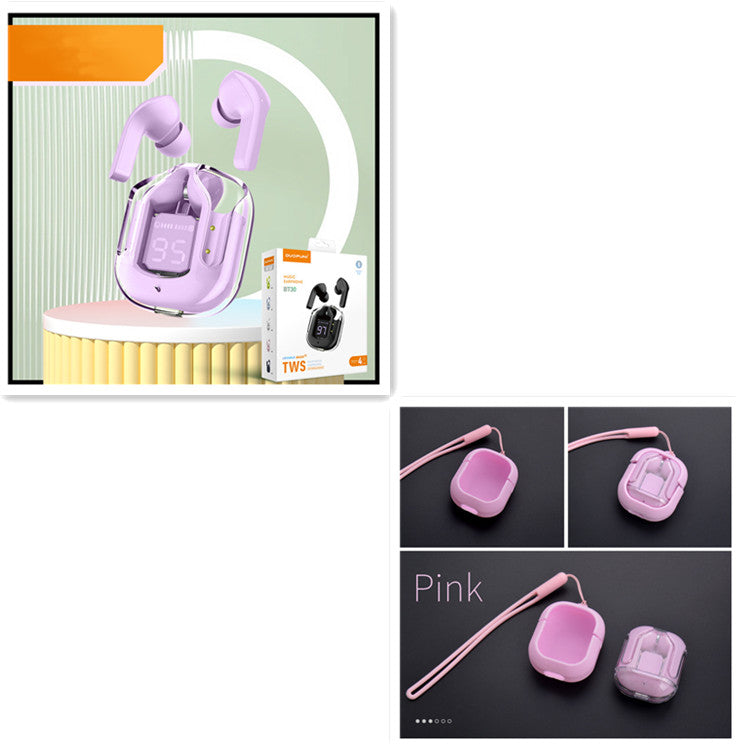 Mini Transparent Wireless Bluetooth Headset with Digital Display