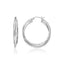 Sterling Silver Ridged Hoop Earrings with Textured Design