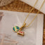 Elegant Copper Gold Plated Zircon Camera Pendant Necklace