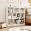 Organisateur de rangement en bois de 41 pouces avec 10 cubes - Blanc