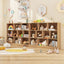 Organisateur de rangement en bois de 41 pouces avec 10 cubes - Naturel