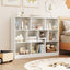 Organisateur de rangement en bois de 41 pouces avec 10 cubes - Blanc