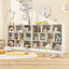 Organisateur de rangement en bois de 41 pouces avec 10 cubes - Blanc