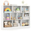 Organisateur de rangement en bois de 41 pouces avec 10 cubes - Blanc