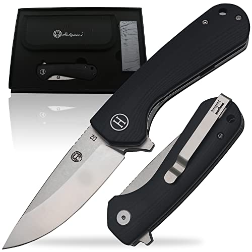 Premium Peasant Folding Pocket Knife Gift Set for Adventurers (Silver & Black) - Korvel