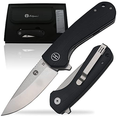 Premium Peasant Folding Pocket Knife Gift Set for Adventurers (Silver & Black) - Korvel