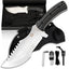 Tracker D2 Premium Bushcraft Survival Knife Set (Black & Gray) - Korvel