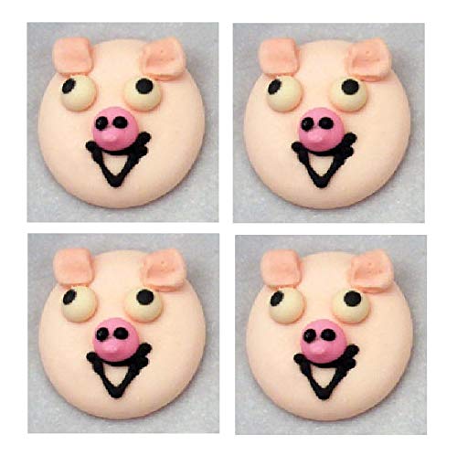 Edible Royal Icing Decorations - Piggy Face - 4 Count