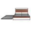 Cama de Plataforma de Metal Tamaño Queen con Trundle y Puertos USB - Negro