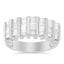 Bague de mariage multi-rangs en diamant taillé en baguette en argent sterling .925