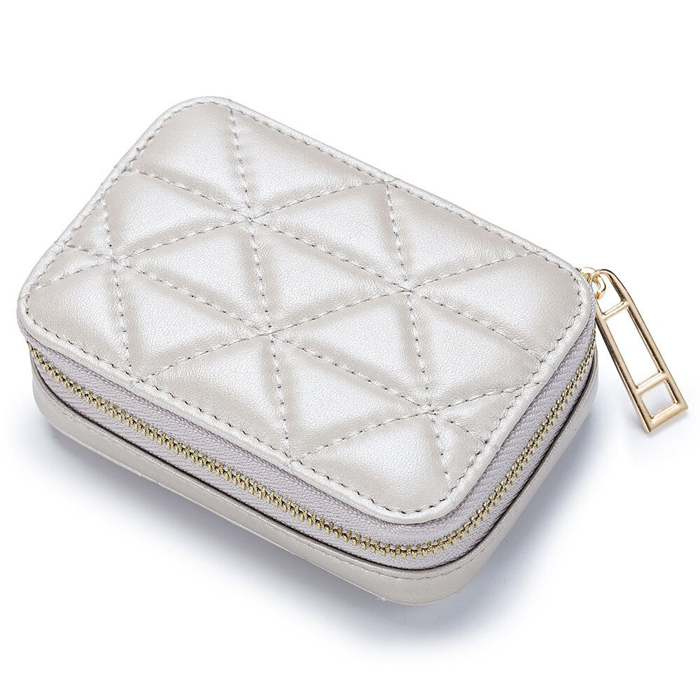 Premium Portable Lipstick Case with Mirror - Genuine Leather