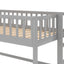 Cama baja tipo loft tamaño twin con escalera y tobogán - Gris