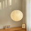 White Japanese style pendant light simple living room round rice paper round LED pendant light - Korvel