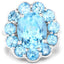 Bague en argent sterling avec topaze bleue suisse de 8,77 carats