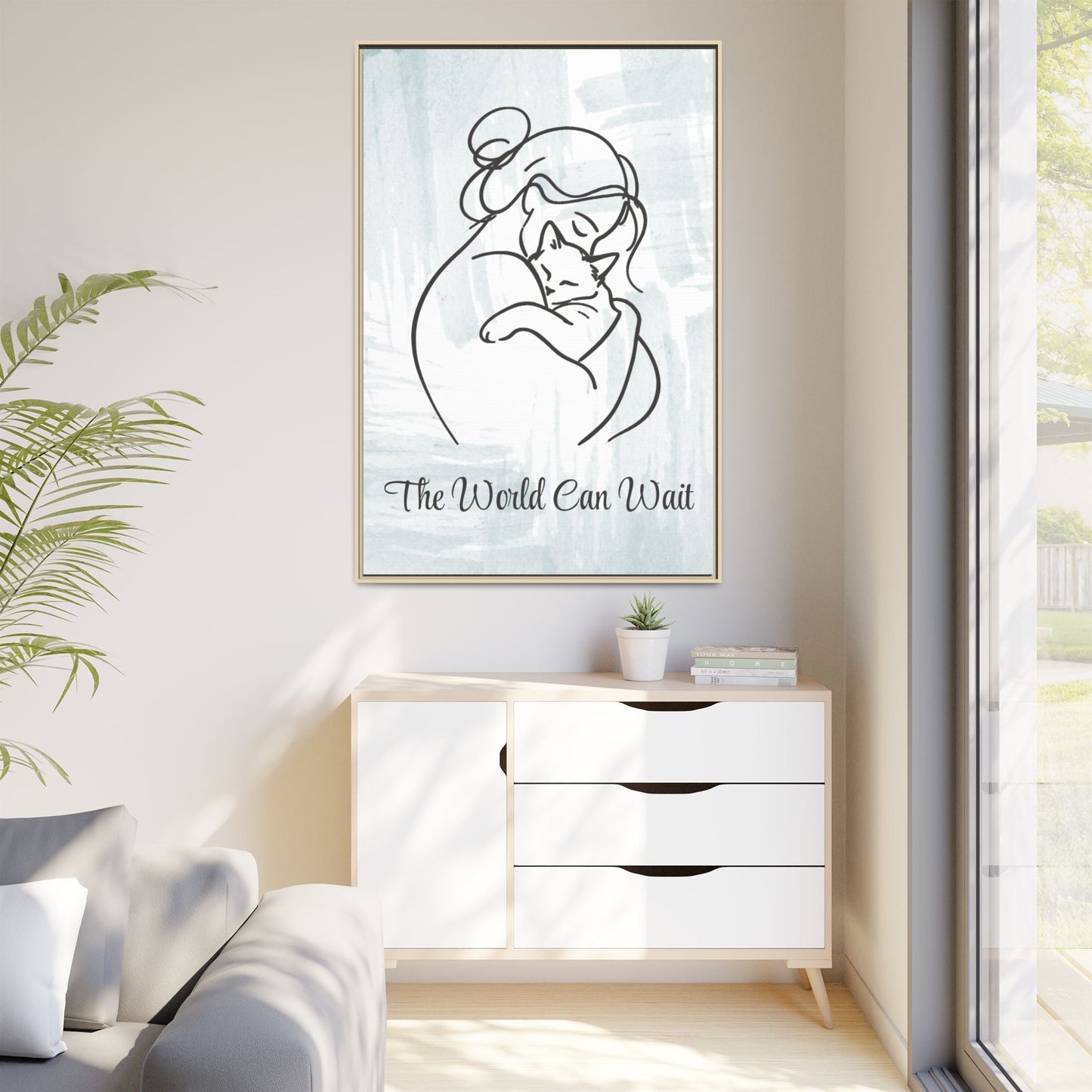 L'impression sur toile Chat Le Monde Peut Attendre