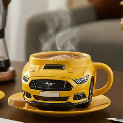 Taza de café de acero inoxidable en forma de coche - Taza de novedad hecha a mano