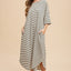 Striped Round Neck Midi Dress - Soft & Stylish Classic Design