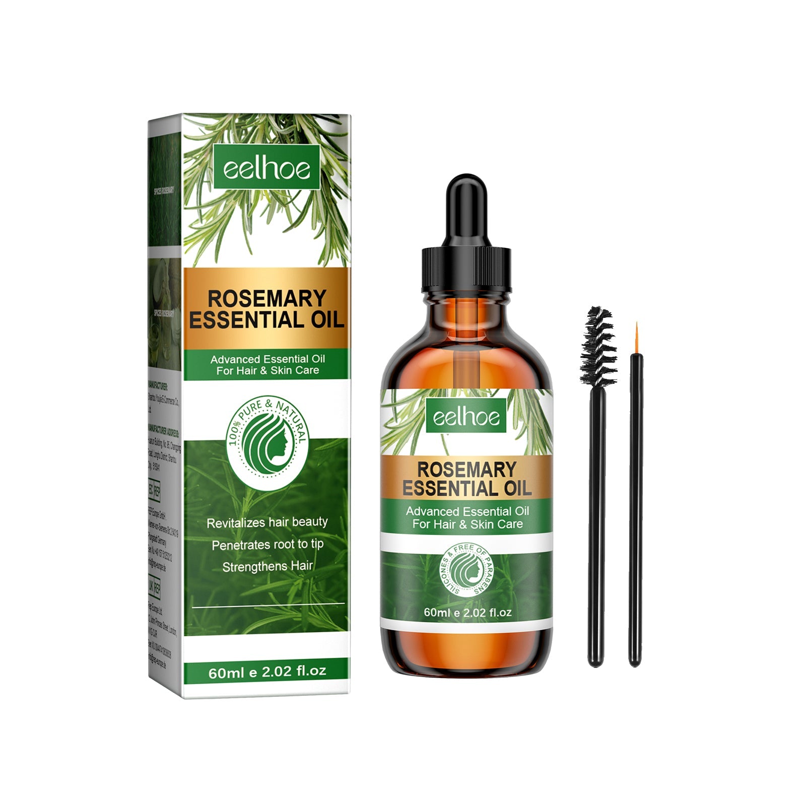 Rosemary Essential Oil Hydrates And Moisturizes Damaged Hair, Strengthens Hair And Softens Hair Care Essential Oil - Korvel