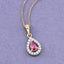 1.03 Carat Genuine Ruby and White Diamond Pendant in 14K Yellow Gold