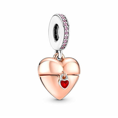 S925 sterling silver eternal confession double surround heart small motorcycle DIY accessories - Korvel