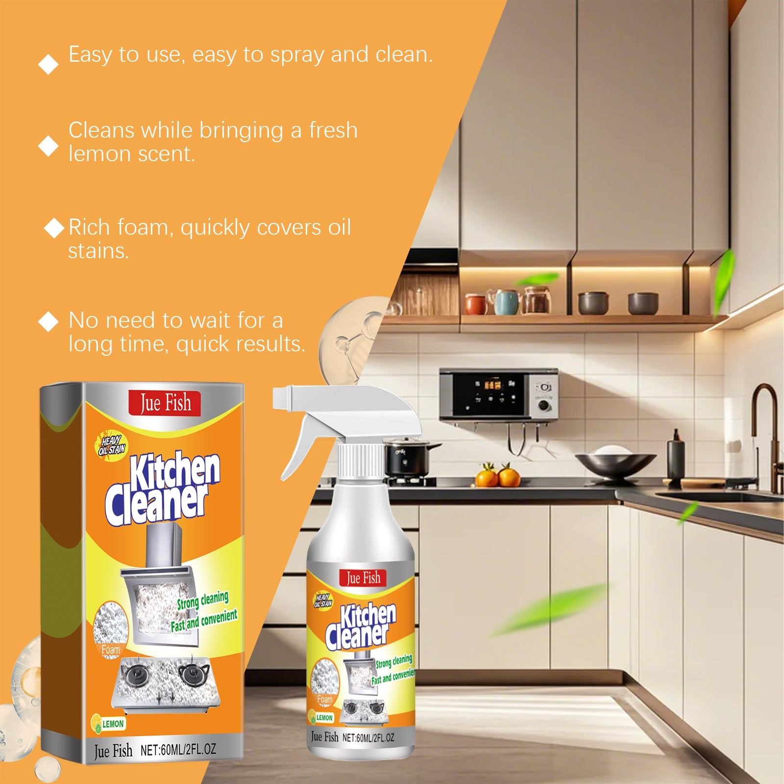 Kitchen Foam Cleaner, Household Kitchen Hood Heavy Oil Foam Cleaner Oil Clean - Korvel