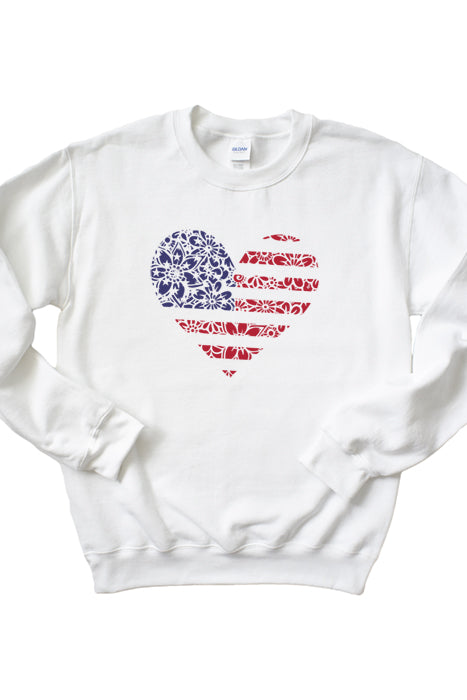 American Flower Heart Sweatshirt
