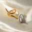 Anillo Abierto Geométrico en Acero Inoxidable - Joyería Elegante para Mujeres
