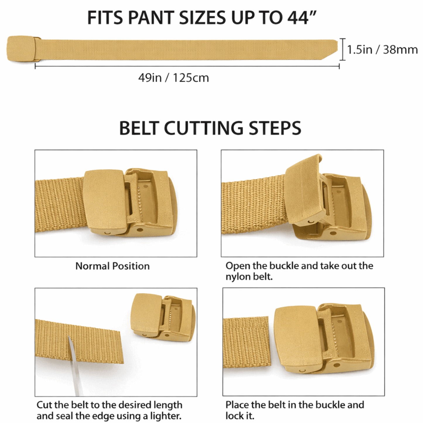 Cinturón Táctico Ajustable de Nylon XGear con Hebilla de Plástico