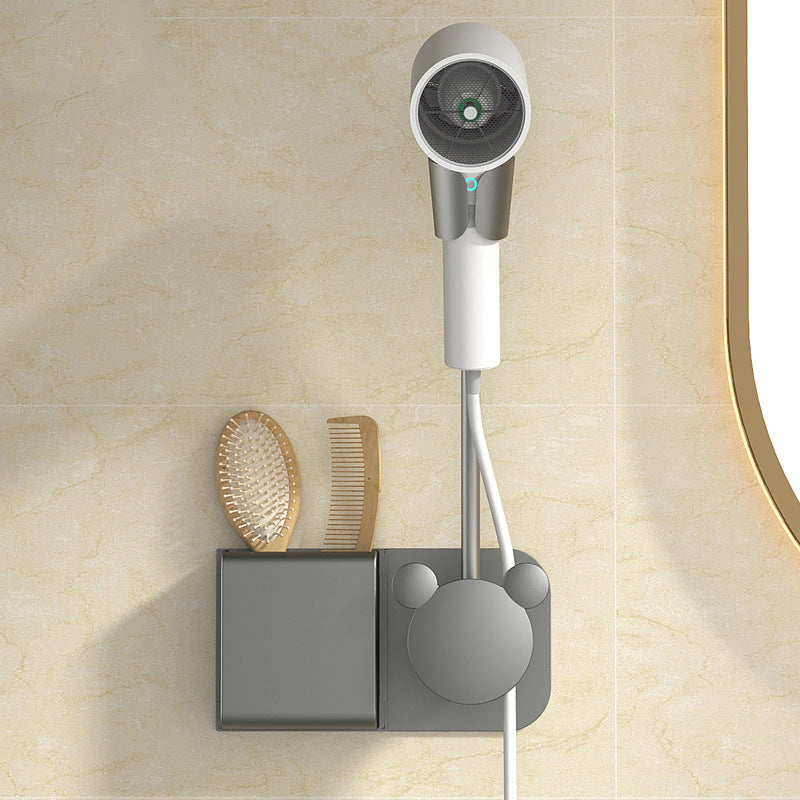 Punch-Free Wall-Mounted Hair Dryer Rack