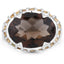 9.58 Carat Genuine Smoky Quartz and Citrine Sterling Silver Ring