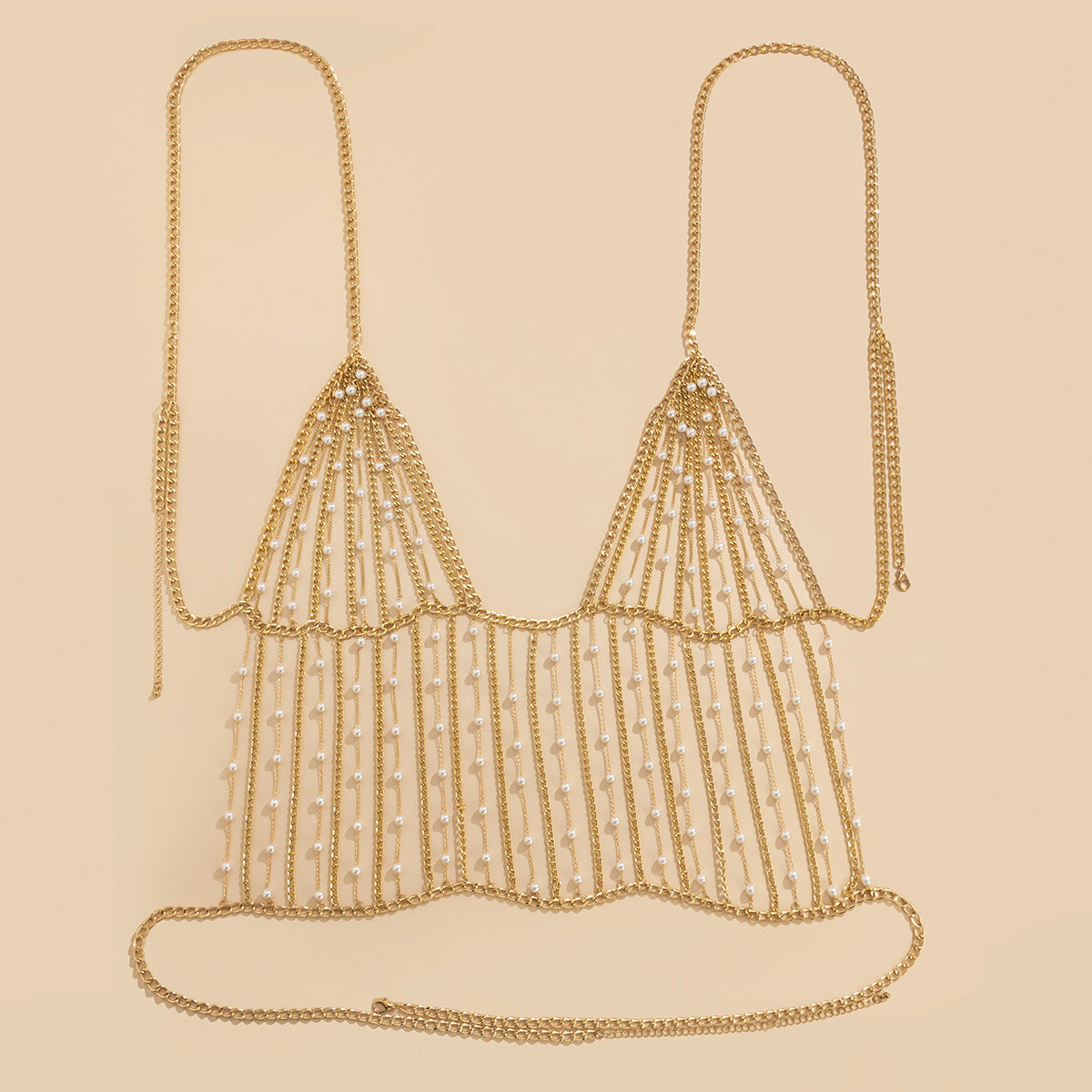 Elegant Aluminum Chain Geometric Necklace with Tassel Detail