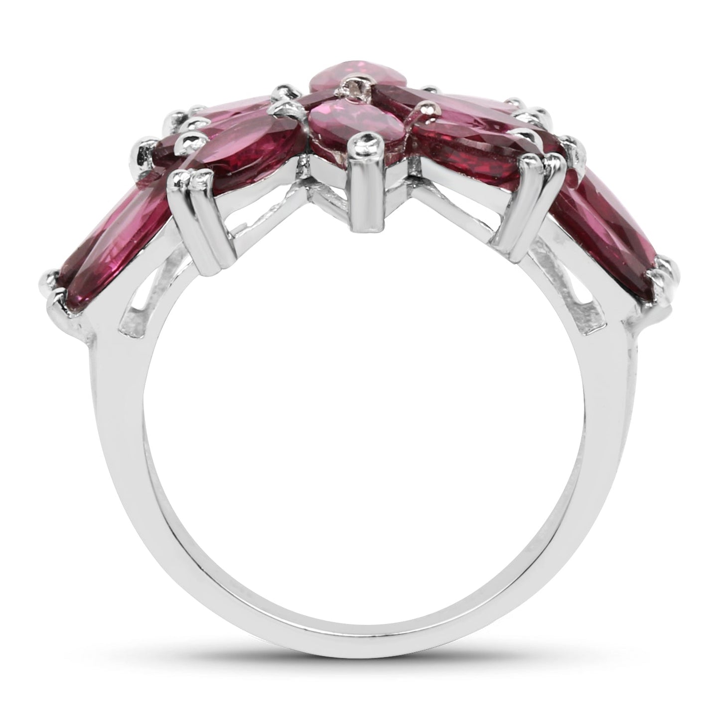 Anillo de Compromiso de Plata Esterlina con Rodolita de 7.80 Quilates