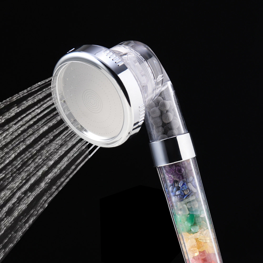 Seven-Color Crystal Gravel Handheld Shower