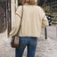 Contrast-Trim Cardigan Jacket for Women