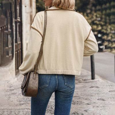 Veste Cardigan à Bord Contrasté pour Femmes