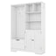 Multi-functional Hall Tree with Storage Shelves Drawers Cabinet Elegant Hallway Shoe Cabinet with Bench Modern Coat Rack White - Korvel