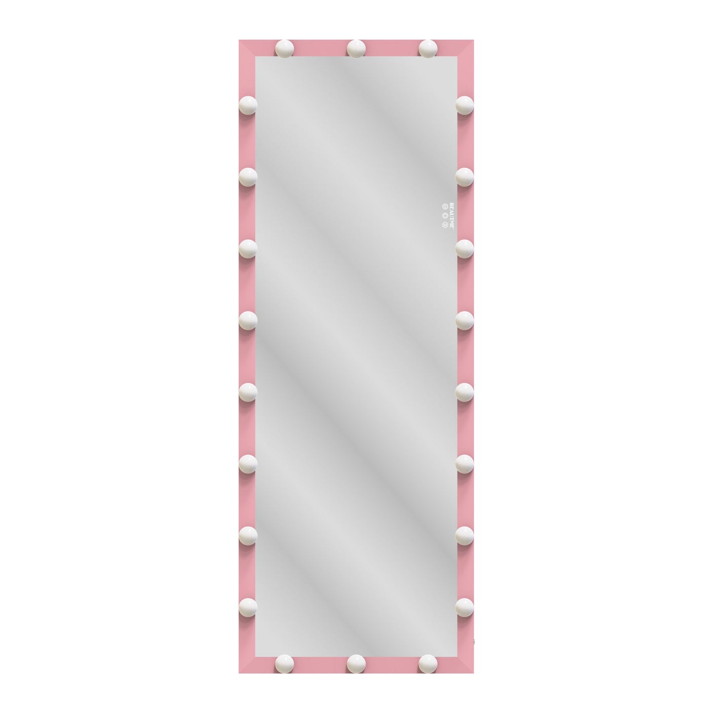 62.6-inch x 23.3-inch pink Hollywood illuminated full body vanity mirror with 3 color modesstanding floor mirror touch control - Korvel