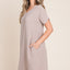 V-Neck Short Sleeve Dress with Pockets for Women