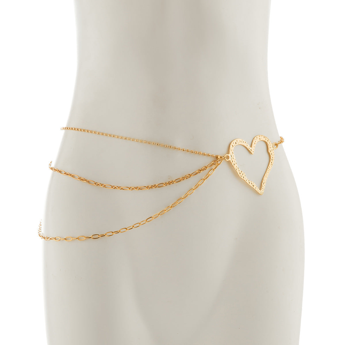 Sweet Cool Ins Exaggerated Big Love Waist Chain Female Personality Metal Thin Chain Body Chain - Korvel