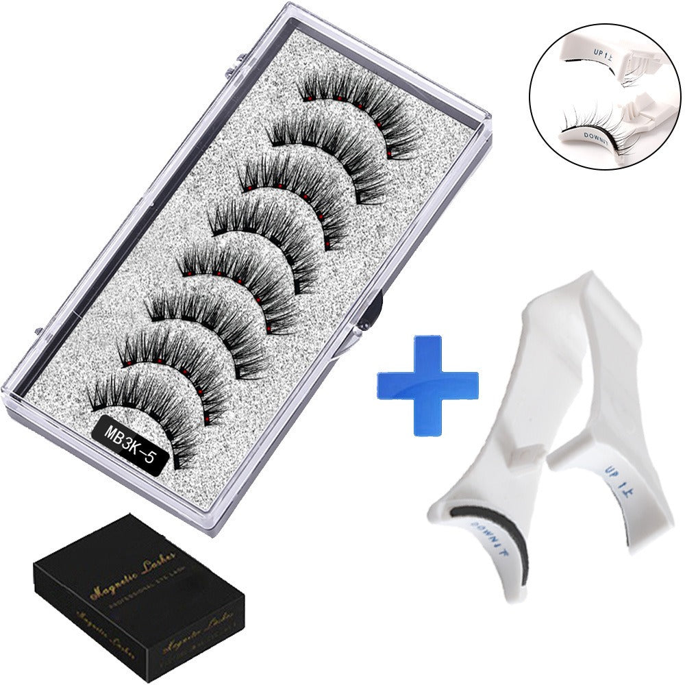 Five magnetic adhesive free magnetic eyelash clamp set for European and American thick magnetic eyelashes - Korvel